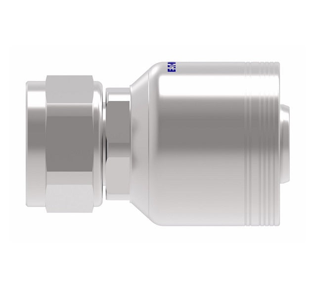 6SA24FJ20 Aeroquip by Danfoss | 6 Wire 6S Female JIC/37° Swivel (FJ) Crimp Fitting | -24 Female JIC/37° Swivel x -20 Hose Barb | Steel