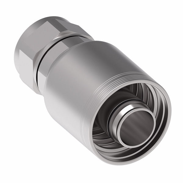 6SA24FJ24 Aeroquip by Danfoss | 6 Wire 6S Female JIC/37° Swivel (FJ) Crimp Fitting | -24 Female JIC/37° Swivel x -24 Hose Barb | Steel