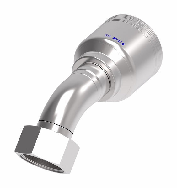 6SA20FRA20 Aeroquip by Danfoss | 6 Wire 6S Female ORS Swivel 45° Elbow (FRA) Crimp Fitting | -20 Female O-Ring Face Seal Swivel x -20 Hose Barb | Steel