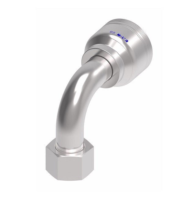6SA16FRB16 Aeroquip by Danfoss | 6 Wire 6S Female ORS Swivel 90° Elbow (FRB) Crimp Fitting | -16 Female O-Ring Face Seal Swivel x -16 Hose Barb | Steel