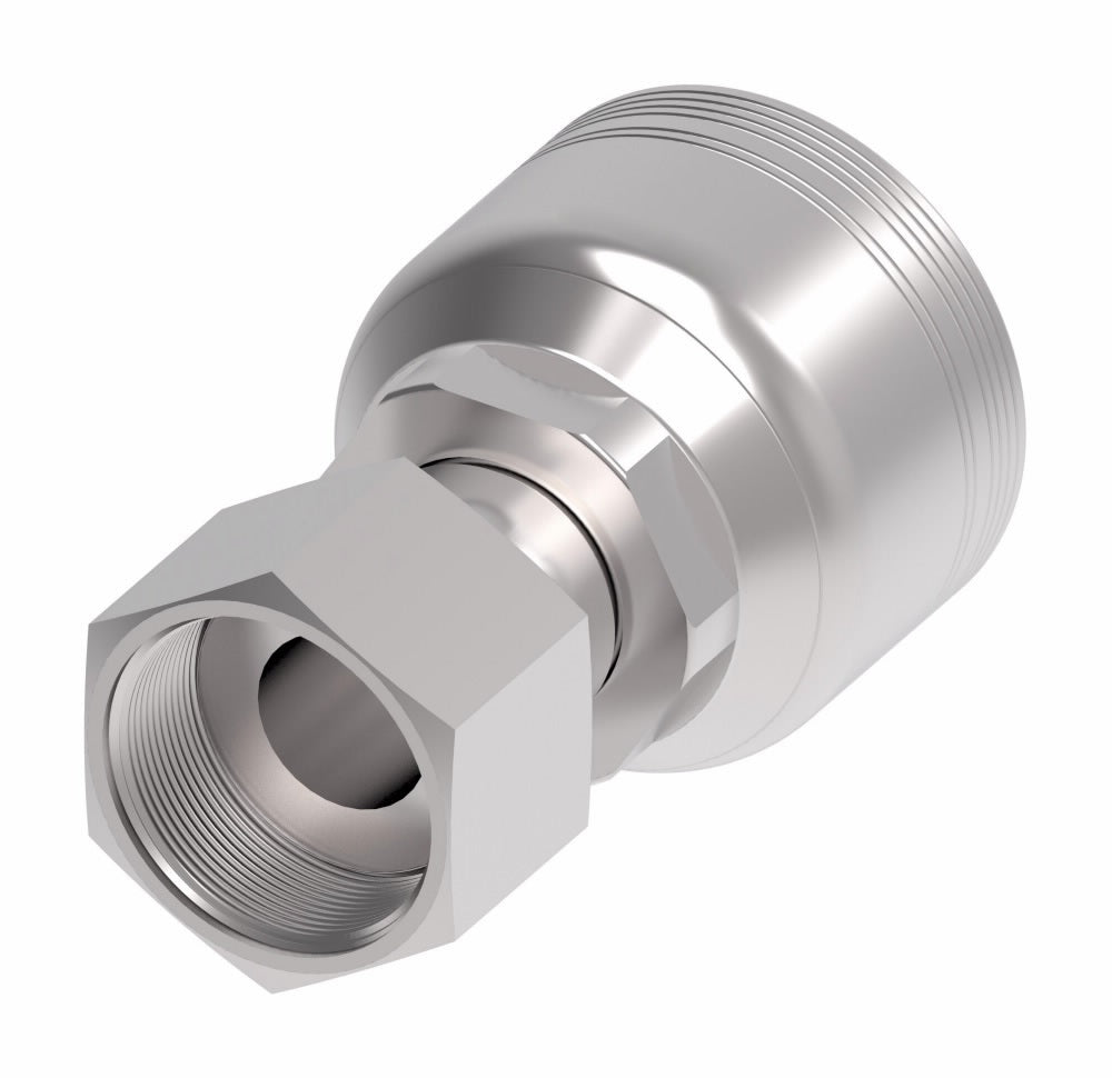 6SA16FR16 Aeroquip by Danfoss | 6 Wire 6S Female ORS Swivel (FR) Crimp Fitting | -16 Female O-Ring Face Seal Swivel x -16 Hose Barb | Steel