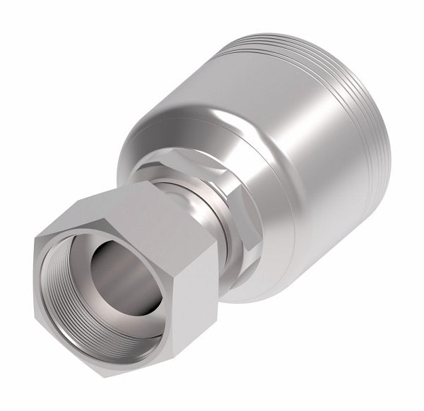 6SA20FR20 Aeroquip by Danfoss | 6 Wire 6S Female ORS Swivel (FR) Crimp Fitting | -20 Female O-Ring Face Seal Swivel x -20 Hose Barb | Steel
