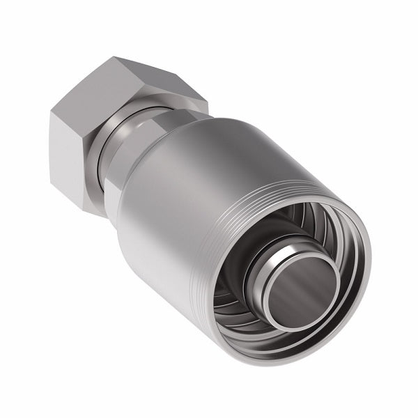6SA24FR24 Aeroquip by Danfoss | 6 Wire 6S Female ORS Swivel (FR) Crimp Fitting | -24 Female O-Ring Face Seal Swivel x -24 Hose Barb | Steel