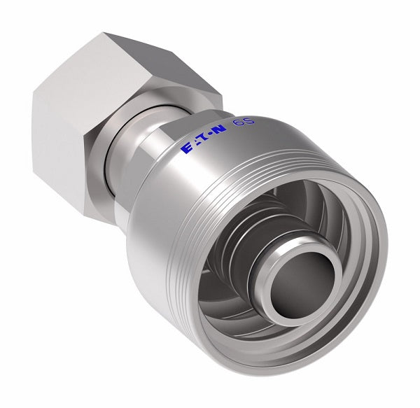 6SA20FR16 Aeroquip by Danfoss | 6 Wire 6S Female ORS Swivel (FR) Crimp Fitting | -20 Female O-Ring Face Seal Swivel x -16 Hose Barb | Steel