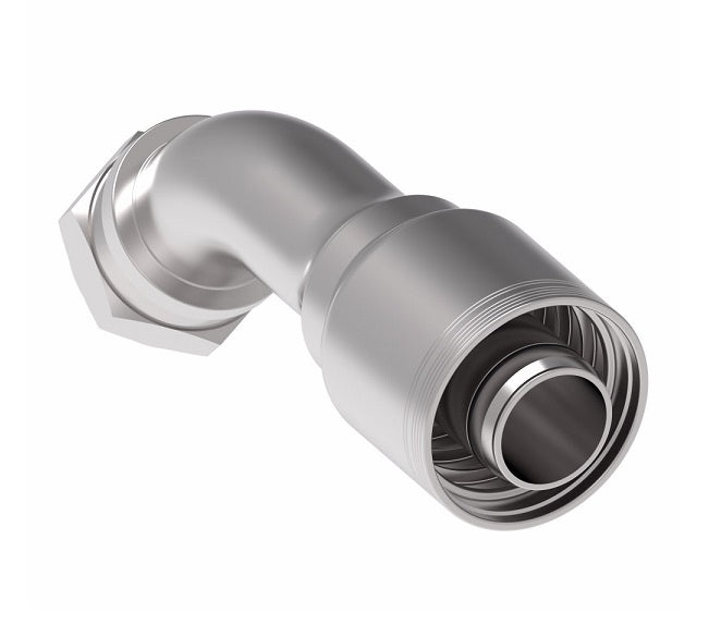 6S32BFA32 Aeroquip by Danfoss | 6 Wire 6S Female BSPP swivel 60° Cone Seat 45° Elbow (BFA) Crimp Fitting | -32 Female BSPP swivel x -32 Hose Barb | Steel