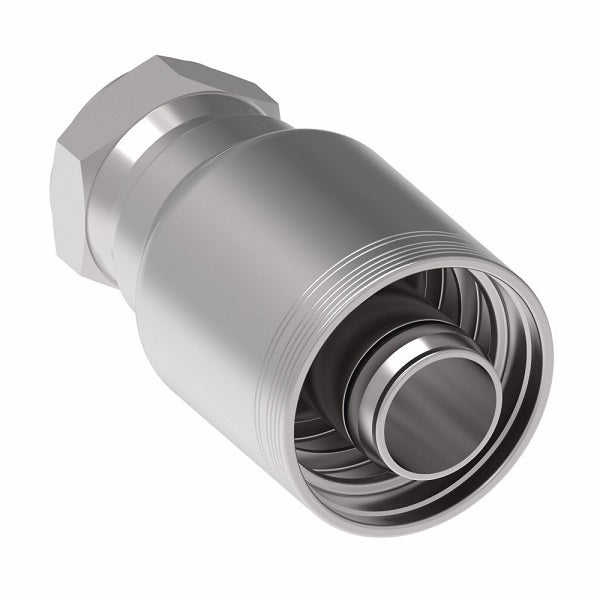 6S24BF24 Aeroquip by Danfoss | 6 Wire 6S Female BSPP Swivel 60° Cone Seat (BF) Crimp Fitting | -24 Female BSPP Swivel x -24 Hose Barb | Steel