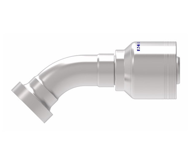 6S20CTA20 Aeroquip by Danfoss | 6 Wire 6S CAT Flange 45° Elbow (CTA) Crimp Fitting | -20 CAT Flange x -20 Hose Barb | Steel