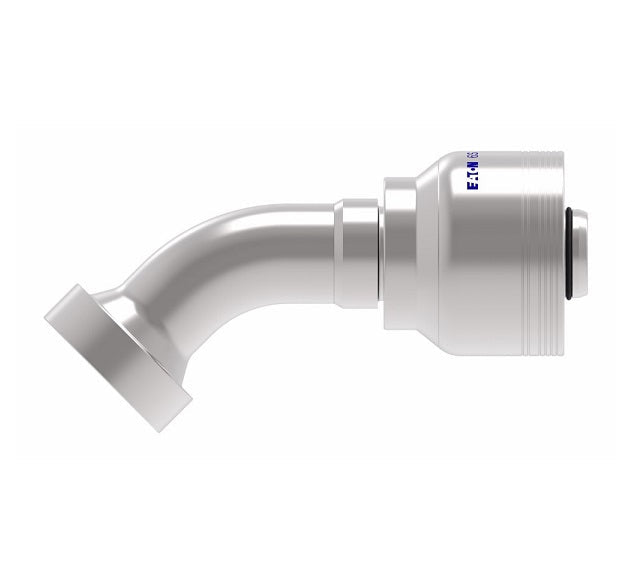 6S24CTA20 Aeroquip by Danfoss | 6 Wire 6S CAT Flange 45° Elbow (CTA) Crimp Fitting | -24 CAT Flange x -20 Hose Barb | Steel