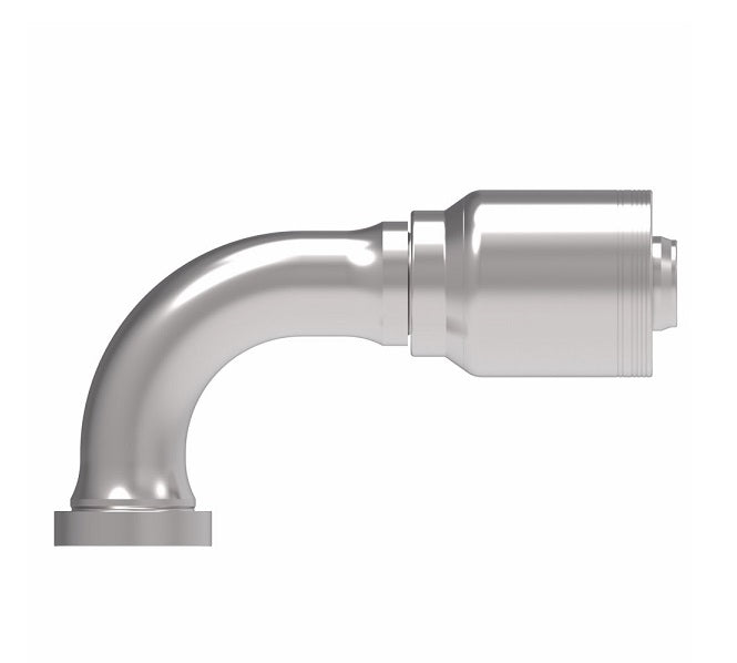 6S24CTB24 Aeroquip by Danfoss | 6 Wire 6S CAT Flange 90° Elbow (CTB) Crimp Fitting | -24 CAT Flange x -24 Hose Barb | Steel