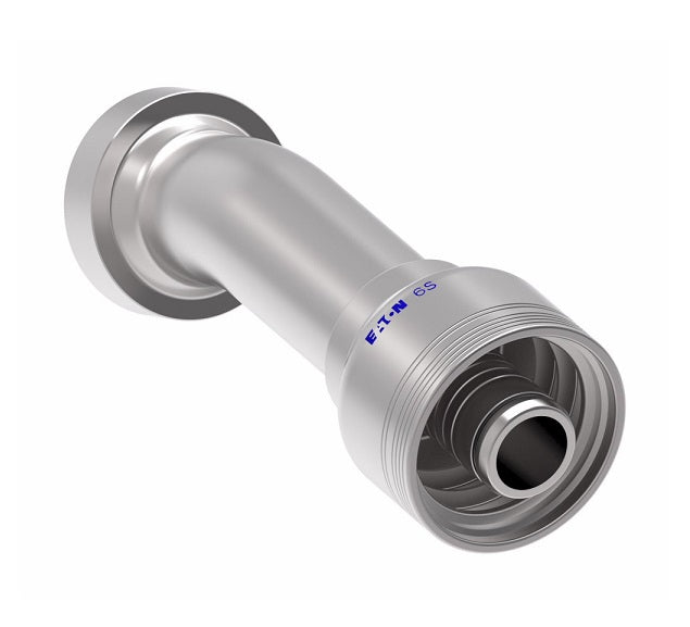 6S20CTD16 Aeroquip by Danfoss | 6 Wire 6S CAT Flange 22.5° Elbow (CTD) Crimp Fitting | -20 CAT Flange x -16 Hose Barb | Steel