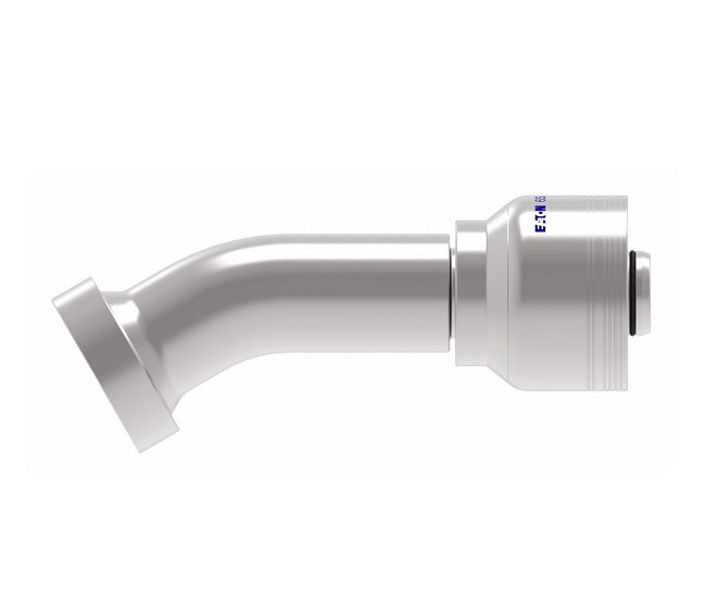 6S24CTF20 Aeroquip by Danfoss | 6 Wire 6S CAT Flange 30° Elbow (CTF) Crimp Fitting | -24 CAT Flange x -20 Hose Barb | Steel