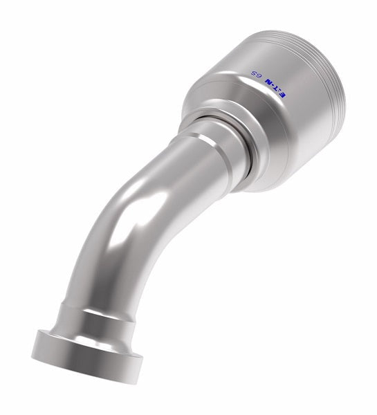 6S24CTG20 Aeroquip by Danfoss | 6 Wire 6S CAT Flange 60° Elbow (CTG) Crimp Fitting | -24 CAT Flange x -20 Hose Barb | Steel