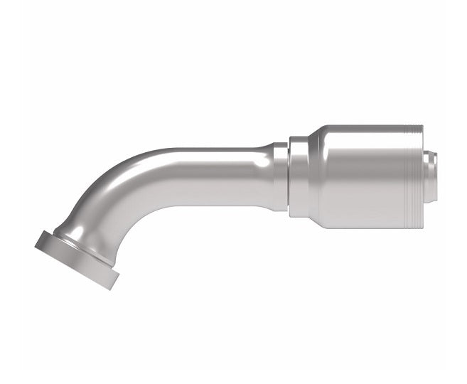 6S24CTG24 Aeroquip by Danfoss | 6 Wire 6S CAT Flange 60° Elbow (CTG) Crimp Fitting | -24 CAT Flange x -24 Hose Barb | Steel