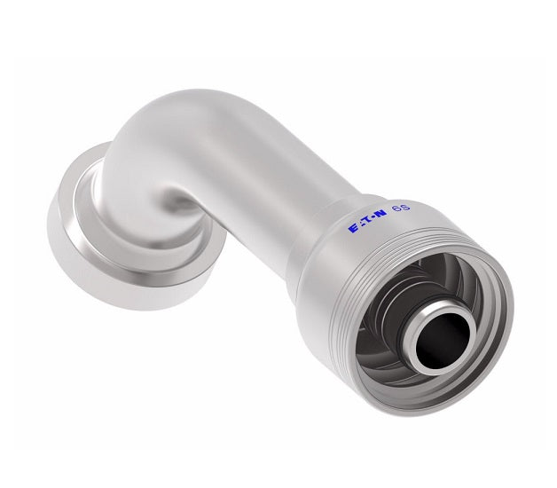 6S16CTG16 Aeroquip by Danfoss | 6 Wire 6S CAT Flange 60° Elbow (CTG) Crimp Fitting | -16 CAT Flange x -16 Hose Barb | Steel