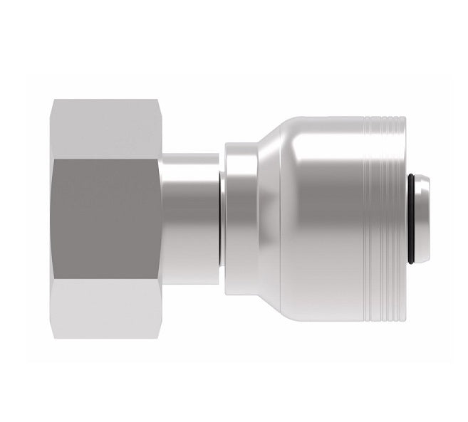 6S32DS16 Aeroquip by Danfoss | 6 Wire 6S Female DIN 24° Seat Swivel DKO (Heavy) (DS) Crimp Fitting | S38 Female DKO/DIN 24° Seat x -16 Hose Barb | Steel