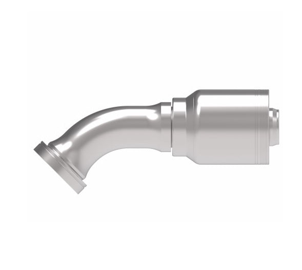 6S24FHA24 Aeroquip by Danfoss | 6 Wire 6S SAE Code 62 Flange 45° Elbow (FHA) Crimp Fitting | -24 Code 62 Flange x -24 Hose Barb | Steel