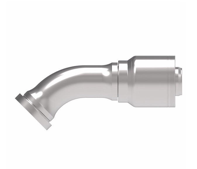 6S32FHA32 Aeroquip by Danfoss | 6 Wire 6S SAE Code 62 Flange 45° Elbow (FHA) Crimp Fitting | -32 Code 62 Flange x -32 Hose Barb | Steel