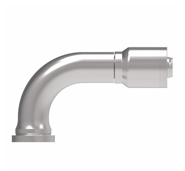 6S32FHB24 Aeroquip by Danfoss | 6 Wire 6S SAE Code 62 Flange 90° Elbow (FHB) Crimp Fitting | -32 Code 62 Flange x -24 Hose Barb | Steel