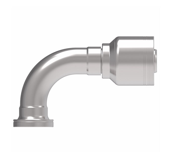 6S20FHB20 Aeroquip by Danfoss | 6 Wire 6S SAE Code 62 Flange 90° Elbow (FHB) Crimp Fitting | -20 Code 62 Flange x -20 Hose Barb | Steel