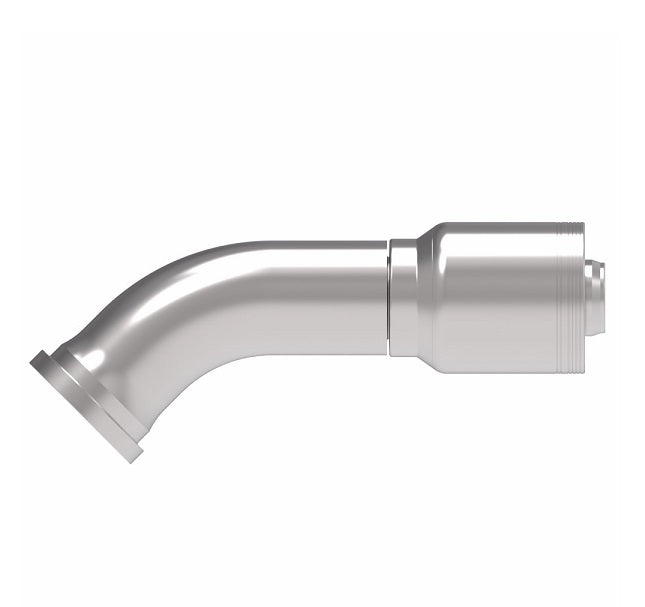 6S32FLA24 Aeroquip by Danfoss | 6 Wire 6S SAE Code 61 Flange 45° Elbow (FLA) Crimp Fitting | -32 Code 61 Flange x -24 Hose Barb | Steel