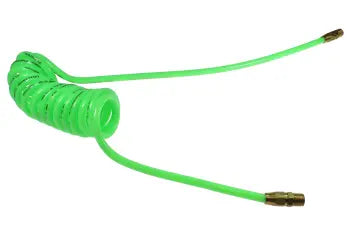 PR38-30-G by Coilhose | Flexcoil Air Hose | 3/8" Hose ID x 9/16" Hose OD | 3/8" Male NPT Reusable Rigid Fittings | Green | Polyurethane | 30ft