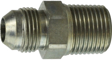 7000128 by Midland | Hydraulic JIC to BSPT Connector | 1-1/16-12 Male JIC 37° Flare x 1/2-14 Male BSPT | Steel