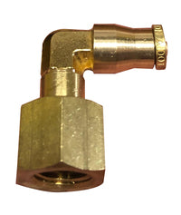 700404S by Midland | DOT Push-In Fitting | Swivel | 1/4" Tube OD x 1/4" Female NPTF | 90° Elbow | Brass