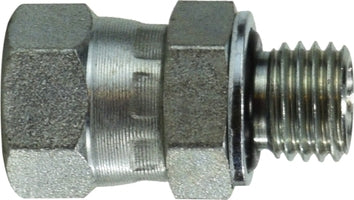 7025816 by Midland | Hydraulic JIC to Metric Connector | 3/4-16 Female JIC 37° Flare x 16x1.5 Male Metric | Steel