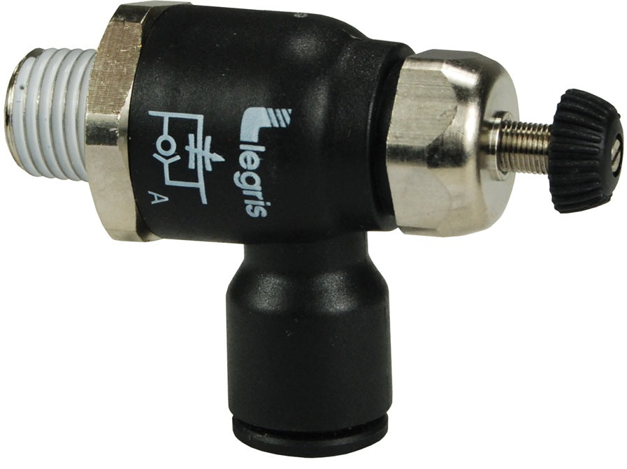70656014 by Dixon Valve | Legris Push-to-Connect Compact Flow Control Valve | 3/8" Tube OD x 1/4" Male NPT | Nylon