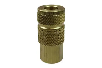 161 by Coilhose | Coilflow™ Automotive Tru-Flate Interchange Coupler | Manual | 1/4" Body Size | 3/8" Female NPT Thread | Straight | Brass (Type 16)