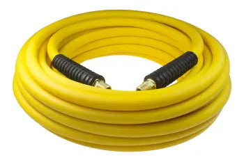 YB6100Y15X by Coilhose | Belly Hybrid Hose | 3/8" Hose ID | 1/4" Male NPT Rigid Industrial Couplings | Yellow | PVC | 100ft