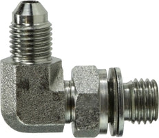 7205NWO1222 by Midland | Hydraulic Metric | 3/4" Male JIC 37° Flare x 22x1.5 Male Metric | 90° Elbow | Steel