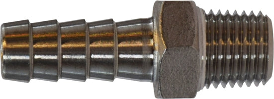 73977 by Midland | Cast Reducing Hose Barb Nipple | 1-1/4" Hose ID x 1" Male Pipe | 304 Stainless Steel