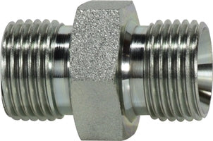 9022-16-06 by Midland | Hydraulic BSPP Hex Nipple | 1" Male BSPP x 3/8" Male BSPP | Straight | Steel