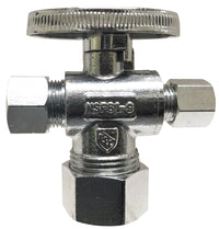 746440 by Midland | Supply Stop Connector | Lead Free | 3 Way Stop | 5/8" Compression x 3/8" Compression x 3/8" Compression | Chrome Plated Brass