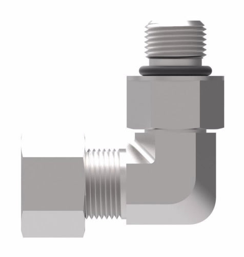 7515X4 Ermeto by Danfoss | 7000 Series | Straight Thread ORB/Tube 90° Elbow | 1/4" Male O-Ring Boss x 1/4" Tube OD | Steel