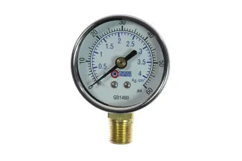 GB1760 by Coilhose | Pressure Gauge | 3-1/2" Chrome Dial Gauge | 1/4" Bottom Mount | 0-60 PSI