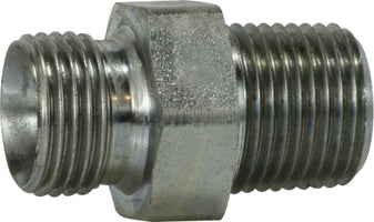 782516 by Midland | Hydraulic BSPP to Male Pipe Nipple | 1-11 Male BSPP x 1" Male Pipe | Steel