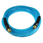 PFE40256T by Coilhose | Flexeel® Reinforced Hose | 1/4" Hose ID | 3/8" Hose OD | 3/8" Male NPT Reusable Strain Relief Fittings | 25ft | Transparent Blue | Straight | Polyurethane