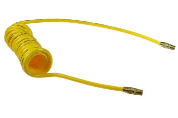 PR14-5-Y by Coilhose | Flexcoil Air Hose | 1/4" Hose ID x 3/8" Hose OD | 1/4" Male NPT Reusable Rigid Fittings | Yellow | Polyurethane | 5ft