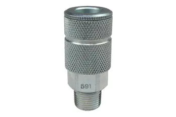 593-DL by Coilhose | Couplers & Connectors | 3/8" Automotive Coupler x 1/4" Male NPT Thread | Display | Straight | Steel | Pack of 5