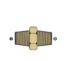 8010-04-02 by AdaptAll | -04 Male BSPT x -02 Male BSPT | Adapter | Brass