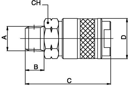 80121-08 by AIGNEP | QC Series | 1/4" Basic Industrial Socket x 1/2" Male NPTF