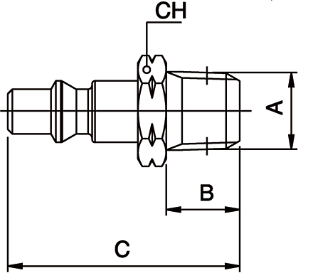 80271-08 by AIGNEP | QC Series | 1/4" ARO Plug x 1/2" Male NPTF