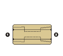 8044-08-08 by AdaptAll | -08 Female BSP x -08 Female NPT | Solid Adapter | Brass