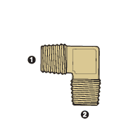 8055-04-04 by AdaptAll | -04 Male BSPT x -04 Male BSPT | 90° Elbow | Brass