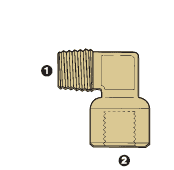 8060-08-08 by AdaptAll | -08 Male BSPT x -08 Female BSP Solid | 90° Elbow | Brass