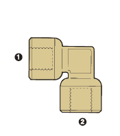 8075-08-08 by AdaptAll | -08 Female BSP x -08 Female BSP Solid | 90° Elbow | Brass