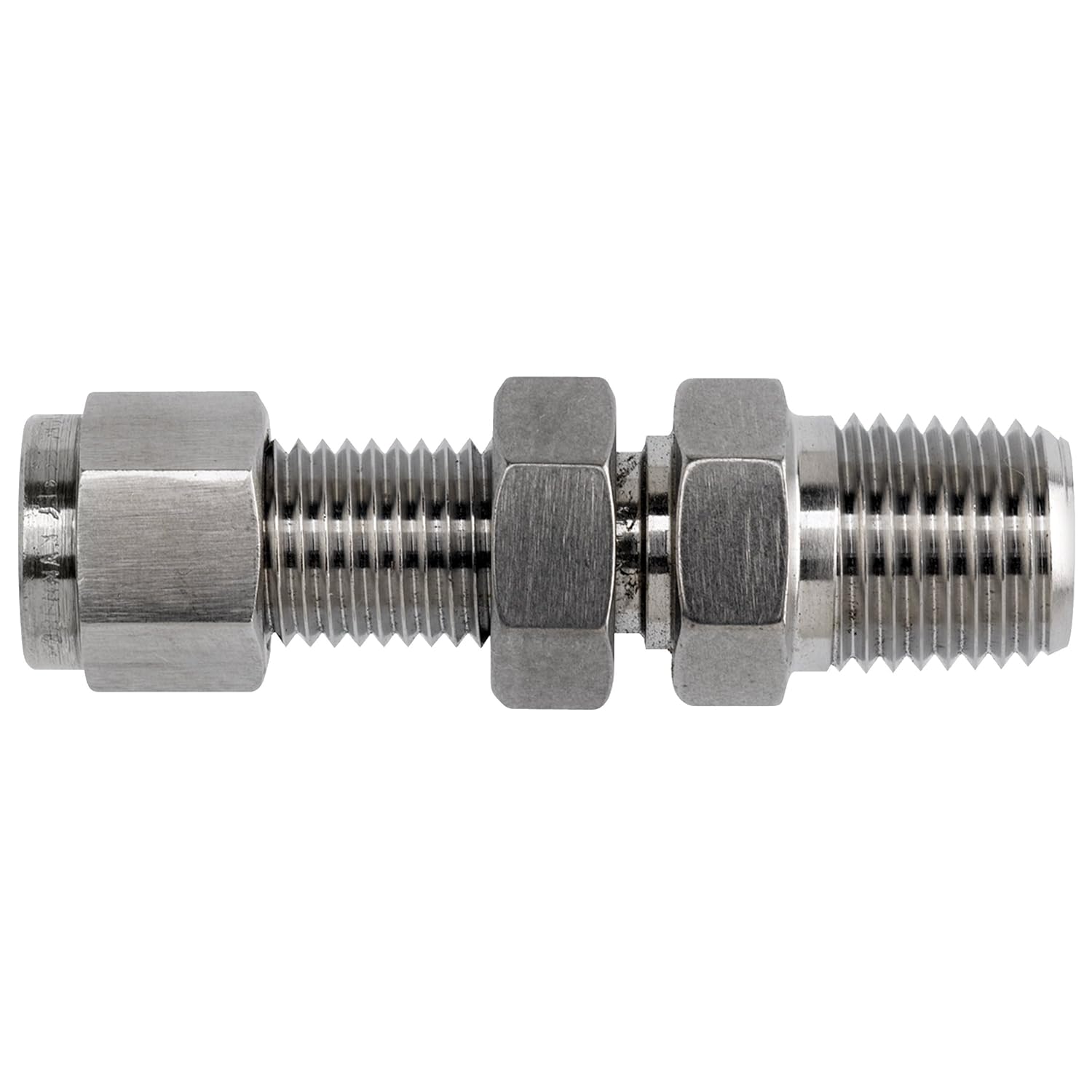 N2706-LN-12-12-SS by Brennan Inc. | -12 Instrumentation Fitting Bulkhead x -12 Male NPT | Straight | Stainless Steel