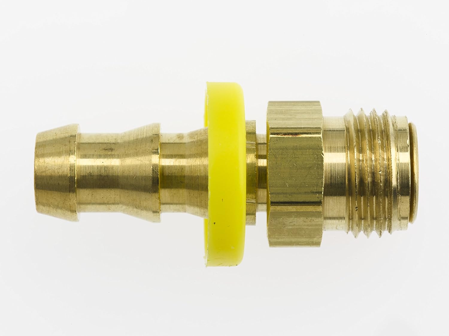 2115-04-04-B by Brennan Inc. | -04 Push Lock x -04 Male Inverted Flare Swivel | Straight | Brass